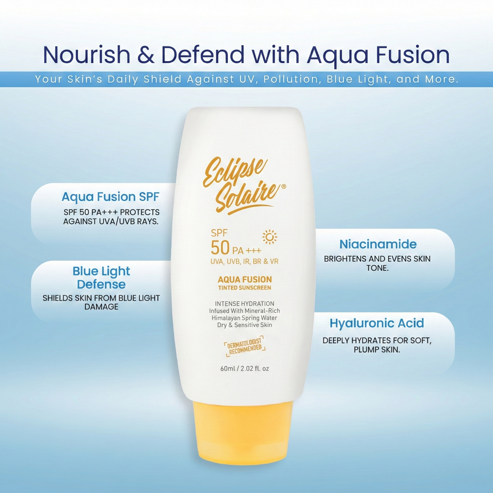 Eclipse Solaire Aqua Fusion - 5X Protection With SPF 50 PA +++ in 60ML