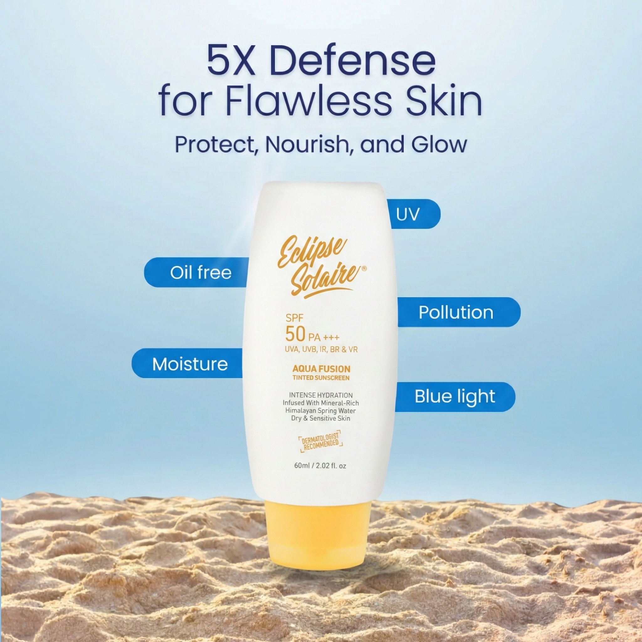 Eclipse Solaire Aqua Fusion - 5X Protection With SPF 50 PA +++ in 60ML