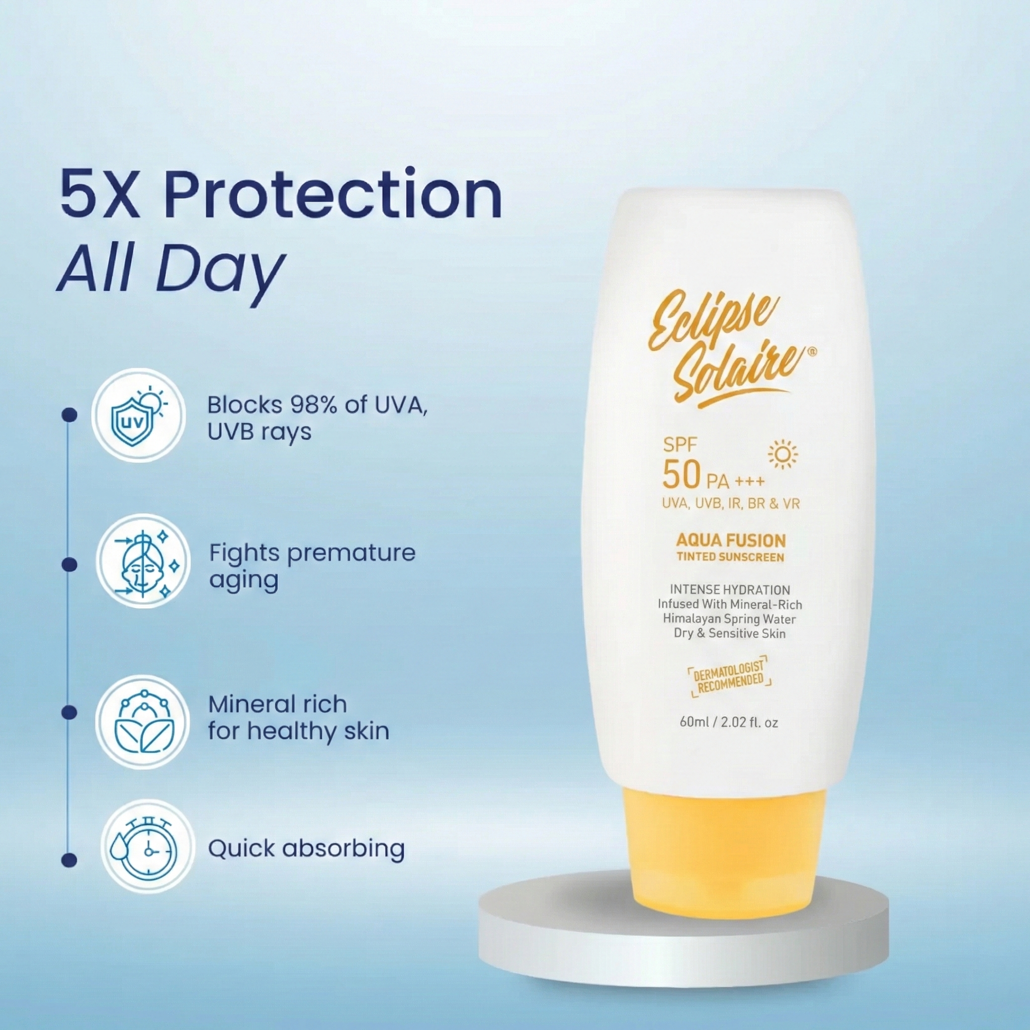 Buy 2 Eclipse Solaire Aqua Fusion & Get 1 Flawless Fix Dry Shampoo Free