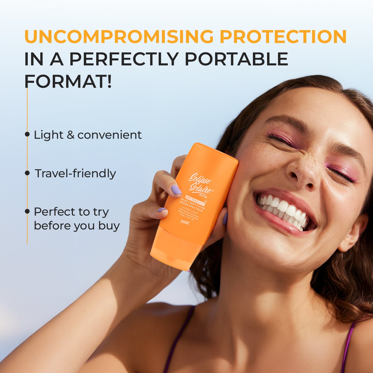 Eclipse Solaire Active SPF 50 PA++++ | Non-Greasy Physical Sunscreen for Sensitive Skin (30ML)