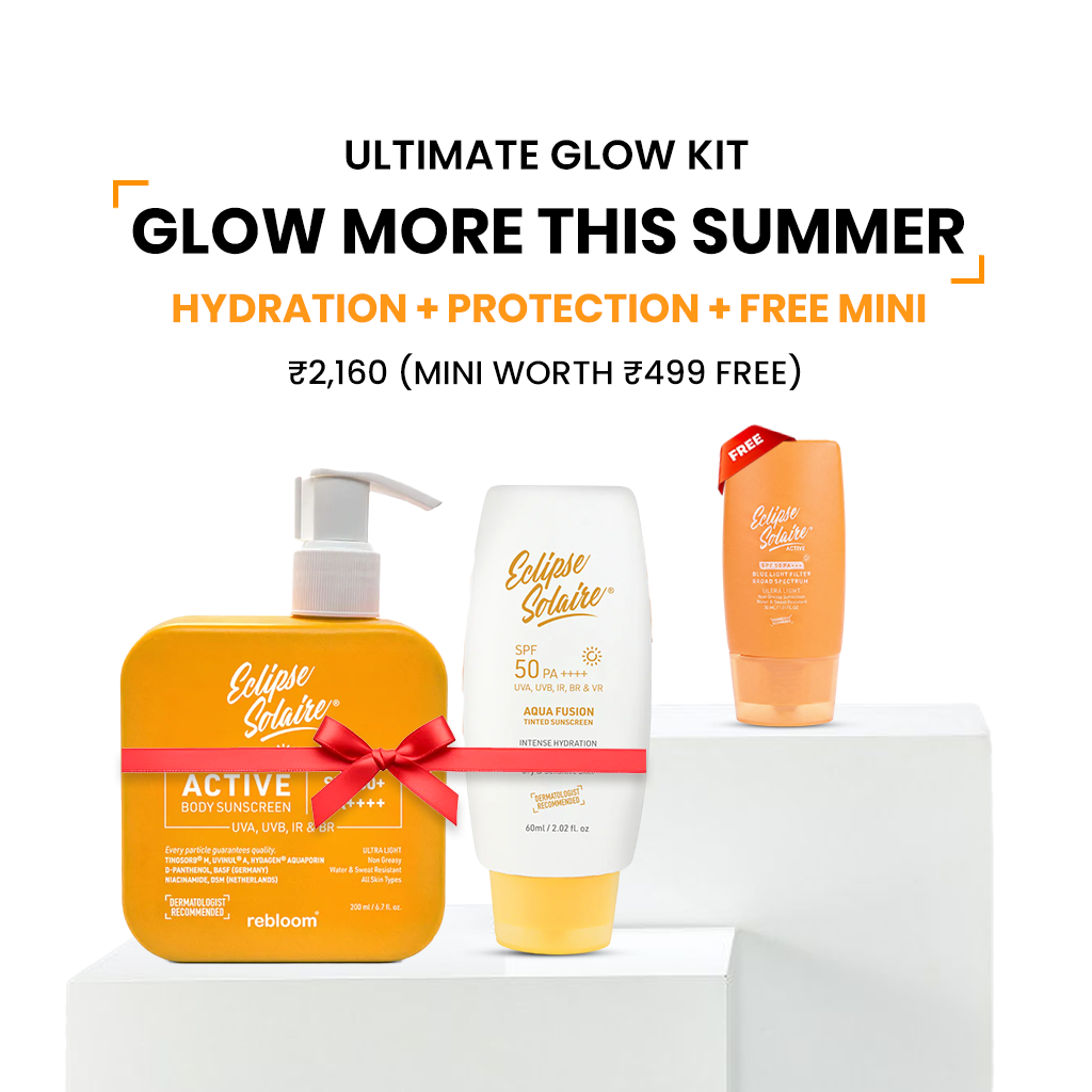 Eclipse Solaire Aqua Fusion + Body Sunscreen + Free Mini | Ultimate Glow Kit with SPF 50 PA++++ Protection