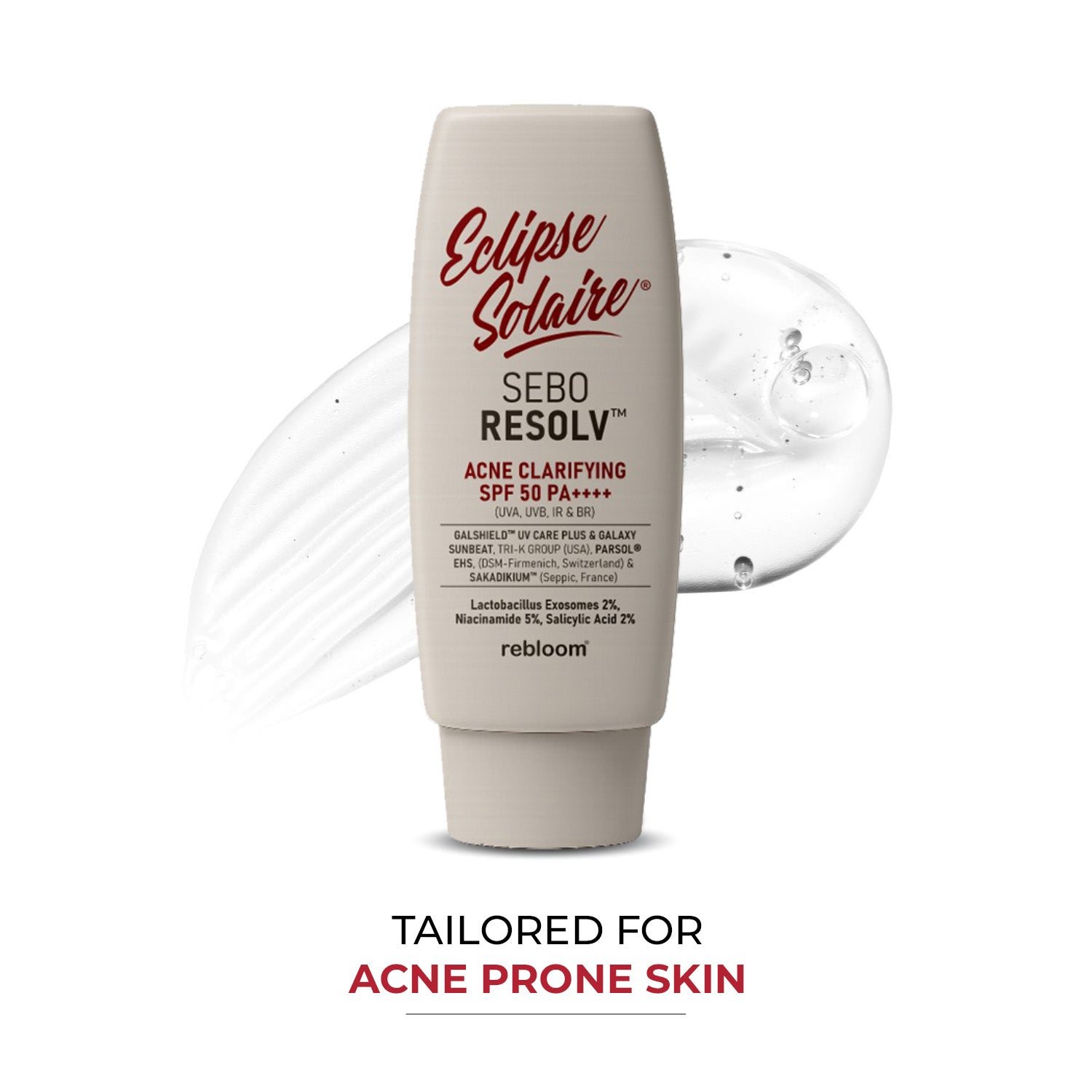 Eclipse Solaire SeboResolv Acne Clarifying SPF 50 PA++++ (UVA, UVB, IR & BR) | No white cast | Non-greasy | Oily/Acne prone skin 60ml