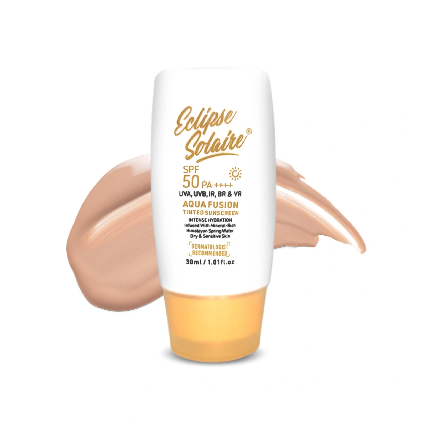 Eclipse Solaire Aqua Fusion Sunscreen SPF50 PA++++ | 5X Protection | Infused with Himalayan Spring Water | Non-Greasy, For All Skin Types - 30ml