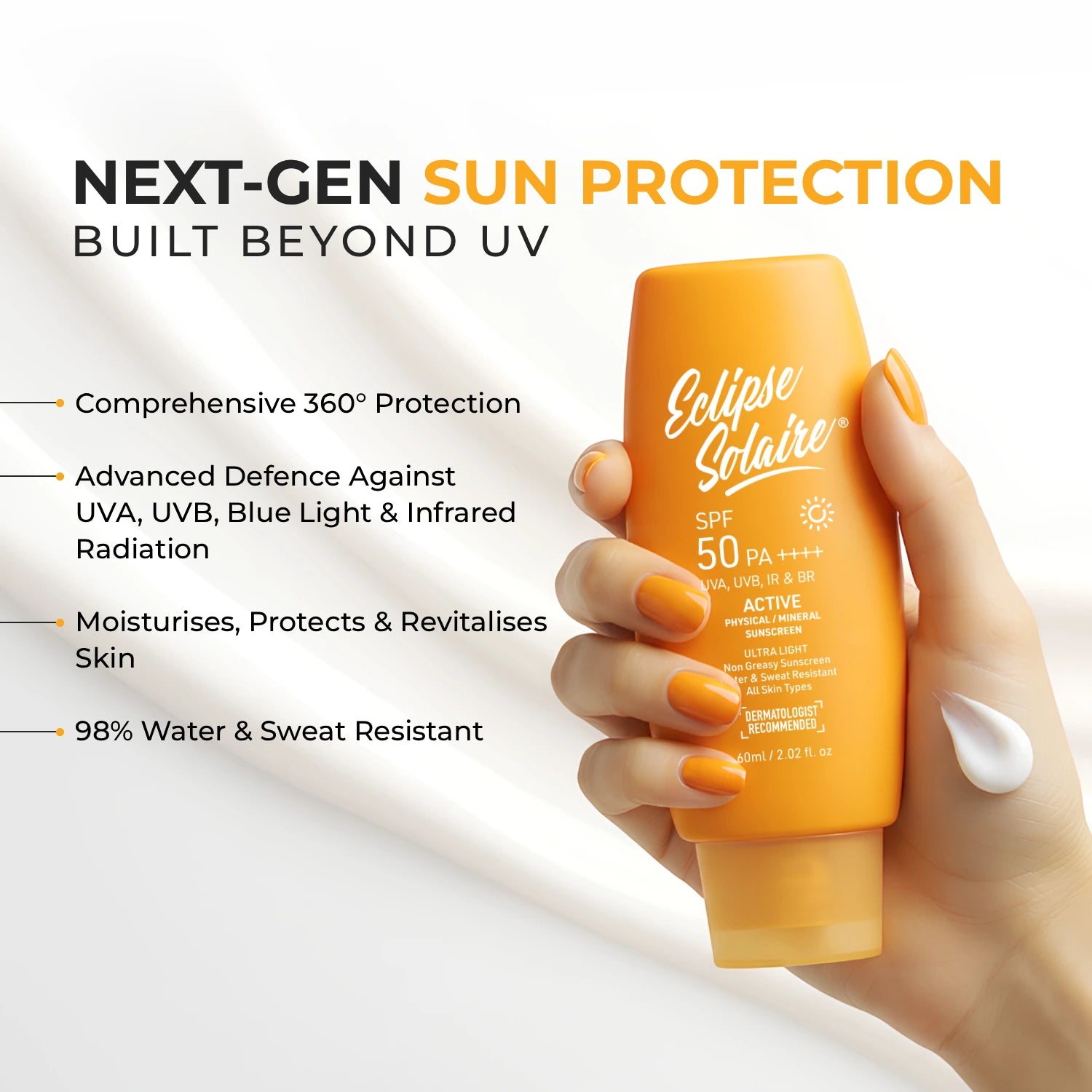 Eclipse Solaire Active SPF 50 PA++++ India’s Lightest Physical Sunscreen in 60ML