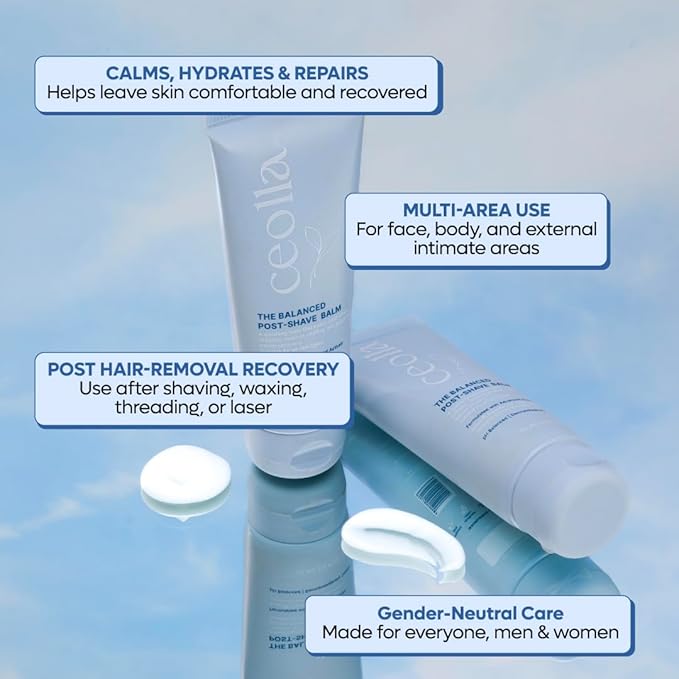 Ceolla Post Shave Balm (70 ml) | Alcohol-Free Cooling Skin Repair Balm Unisex | Calms Irritation, Supports Barrier Recovery