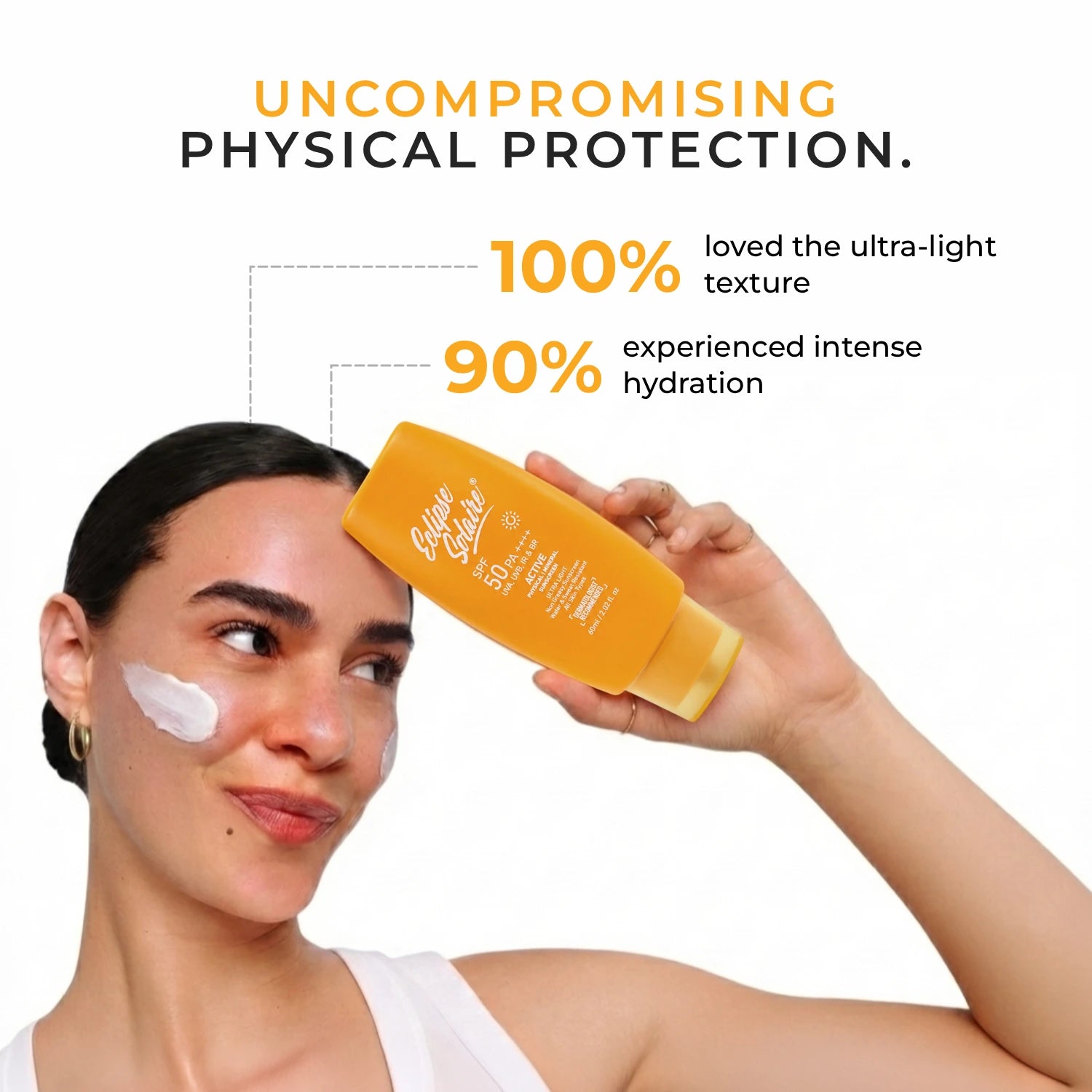 Eclipse Solaire Active SPF 50 PA++++ India’s Lightest Physical Sunscreen in 60ML