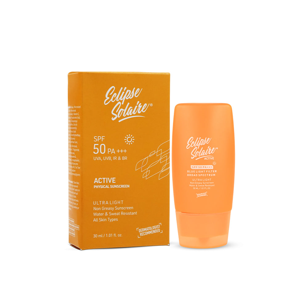Eclipse Solaire Active SPF 50 PA+++ India’s Lightest Physical Sunscreen in 30ML