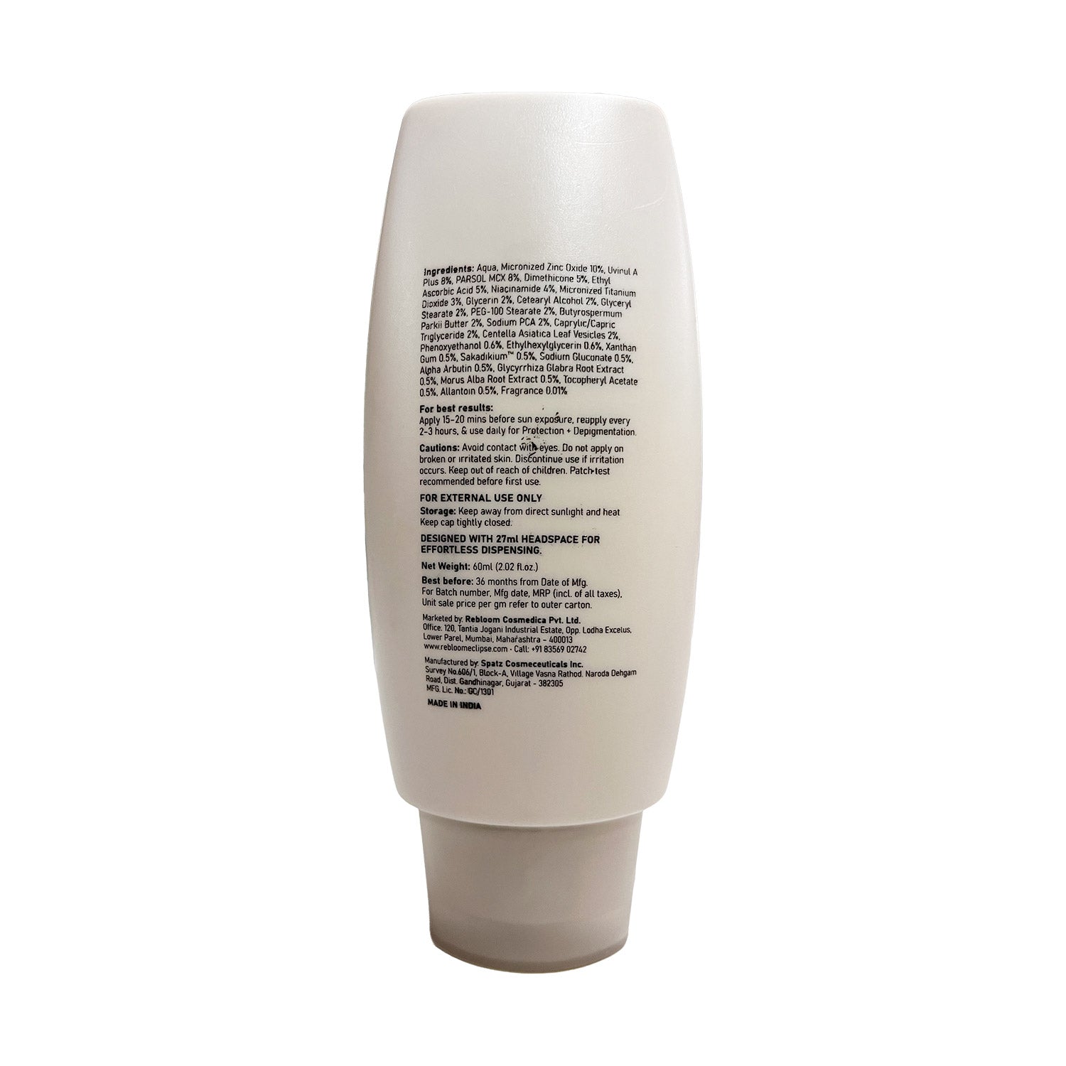Eclipse Solaire MelanResolv Pigment Correcting SPF 50 PA++++ (UVA,UVB,IR & BR) |No White Cast| Non-greasy|All Skin Types 60ml