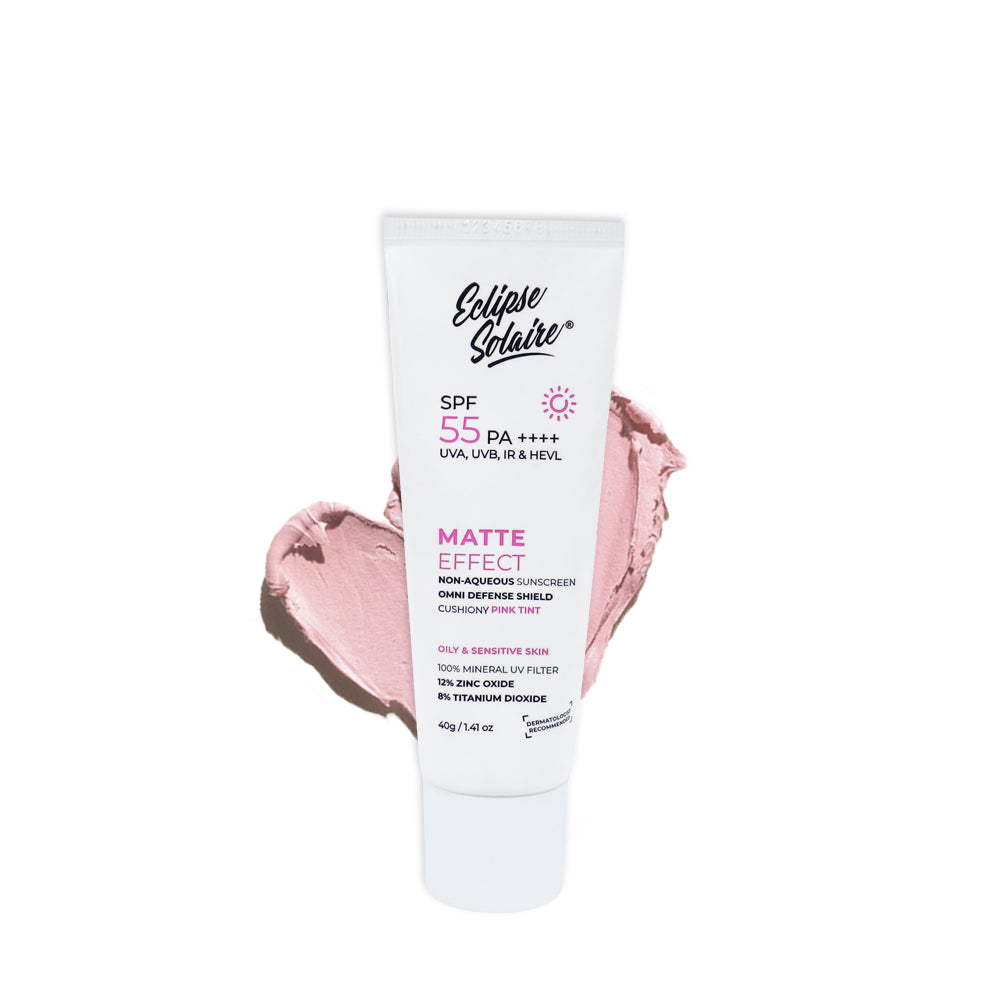 Eclipse Solaire Matte Effect Physical SPF 55 PA++++, No White Cast, for Acne Prone, Oily & Sensitive Skin | 40g
