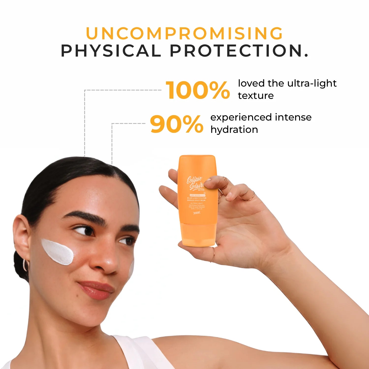 Eclipse Solaire Active SPF 50 PA++++ | Non-Greasy Physical Sunscreen for Sensitive Skin (30ML)
